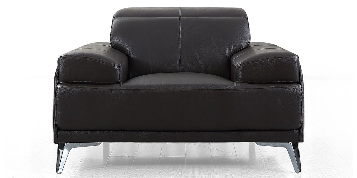 Fauteuil cuir Design GARLIK - Marron
