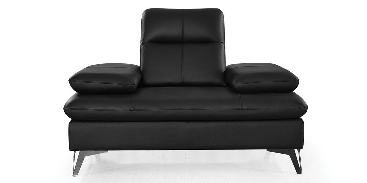 Fauteuil cuir Design avec dossier avance-recul IRIS - Noir
