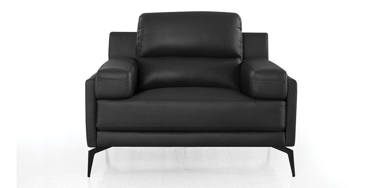 Fauteuil cuir Design MAYRON - Noir