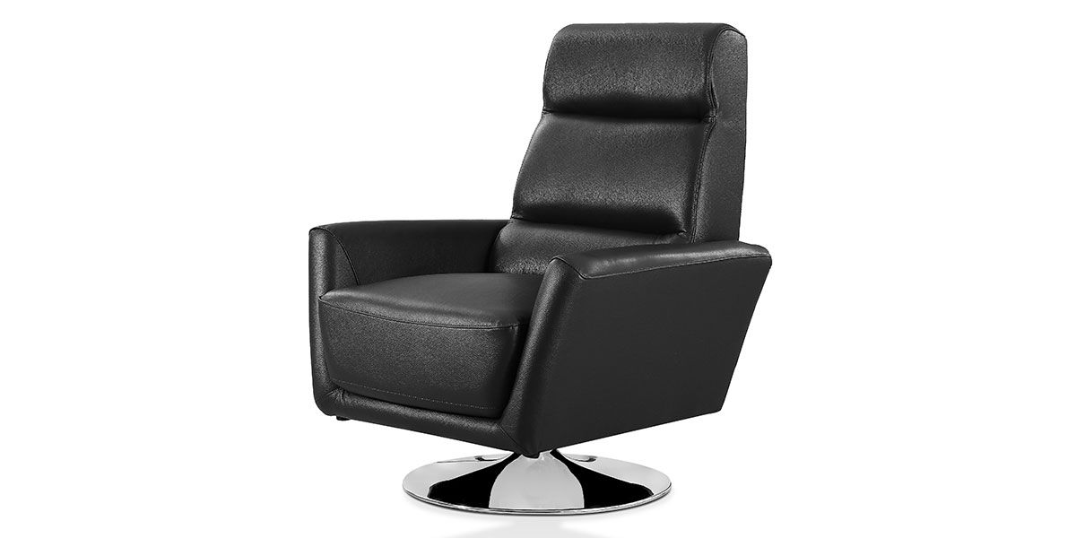 Fauteuil pivotant en cuir Design ALYAS – Noir