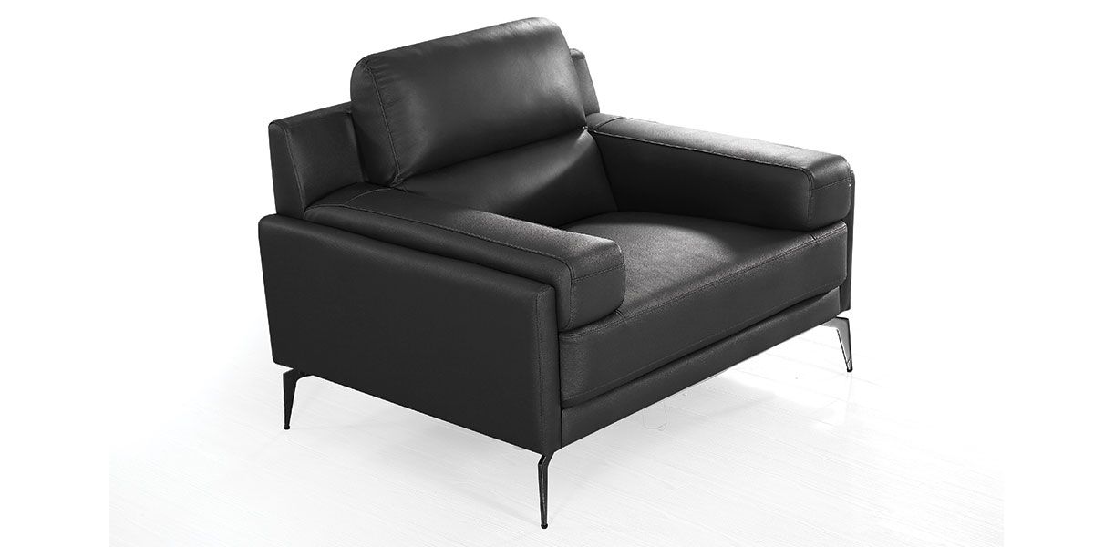 Fauteuil cuir Design MAYRON - Noir