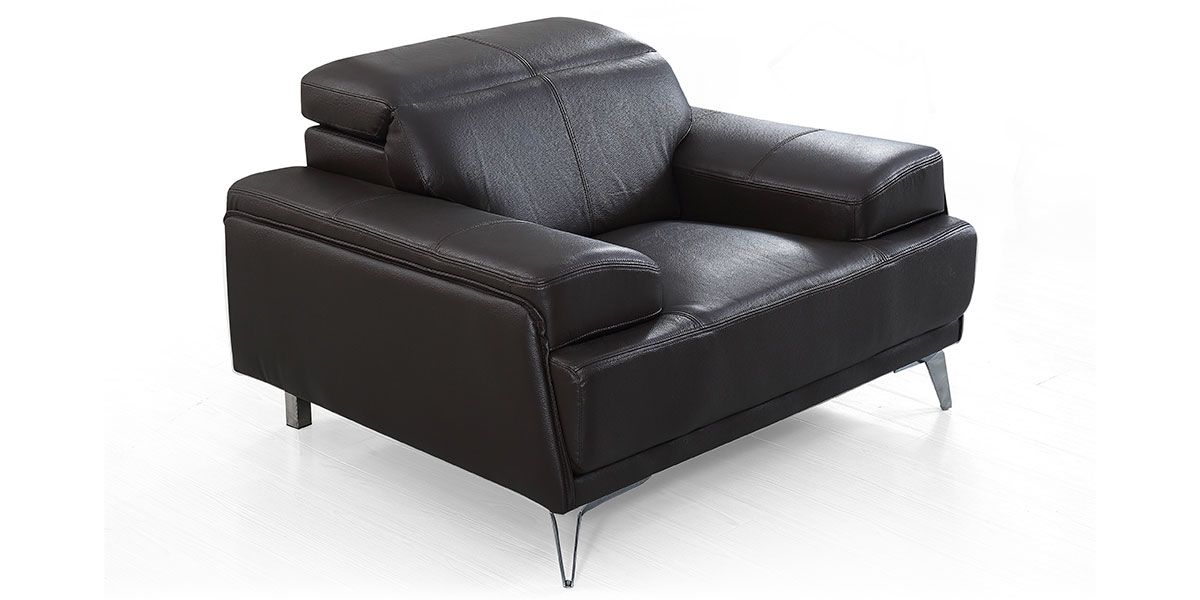 Fauteuil cuir Design GARLIK - Marron