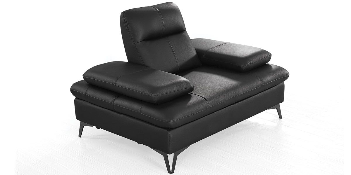 Fauteuil cuir Design avec dossier avance-recul IRIS - Noir