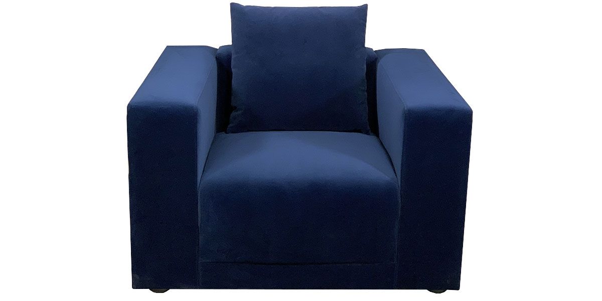 Fauteuil en velours KALIA - Bleu