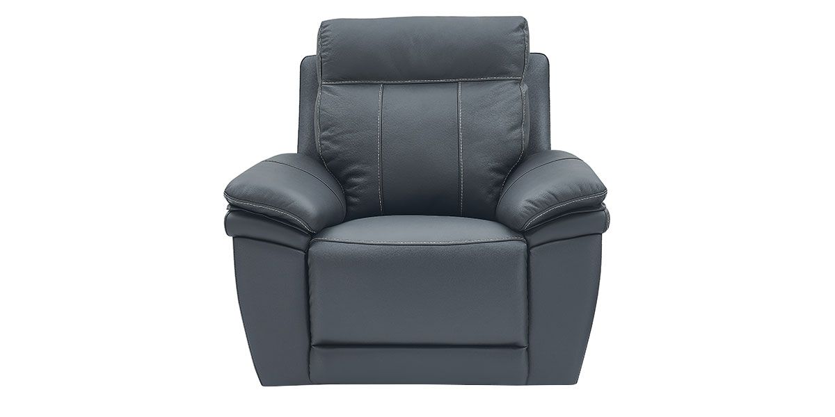 Fauteuil relaxation électrique 1 place en cuir DALIA - Noir