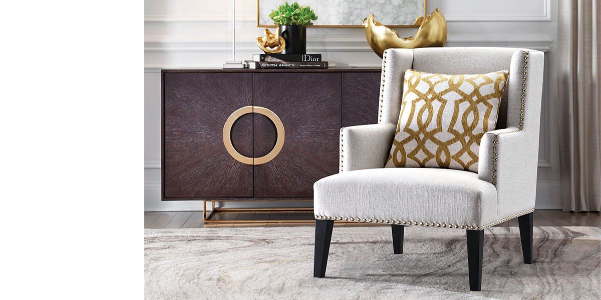 Fauteuil en tissu BIRMA - Beige