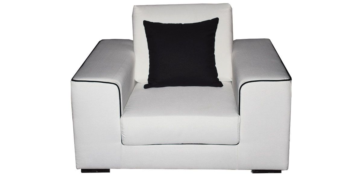 Fauteuil en tissu blanc ANGEL