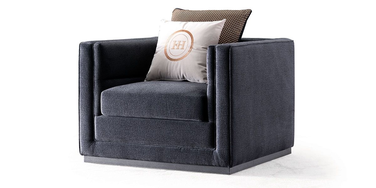 Fauteuil en velours KIRO - Gris souris