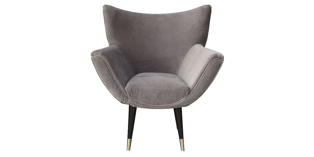 Fauteuil en velours BLOOM - Gris