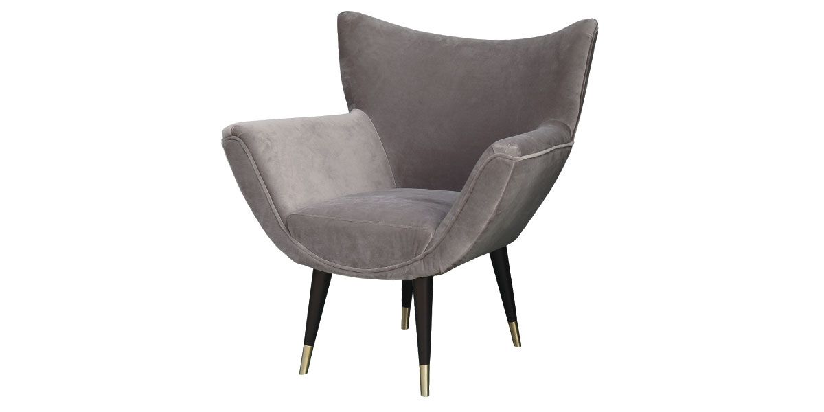 Fauteuil en velours BLOOM - Gris