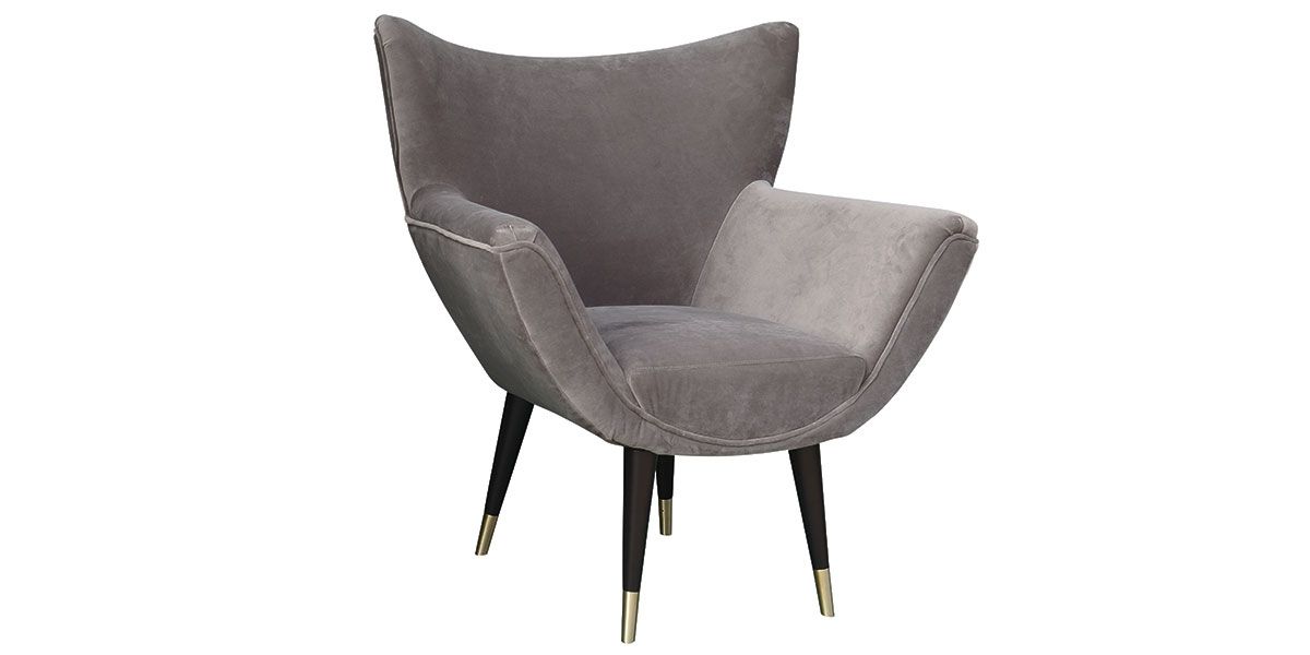 Fauteuil en velours BLOOM - Gris