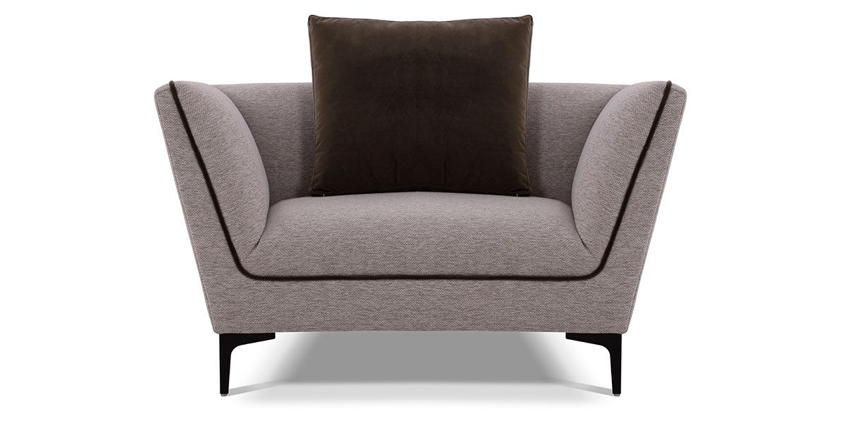 Fauteuil en tissu ROSSA - Marron 