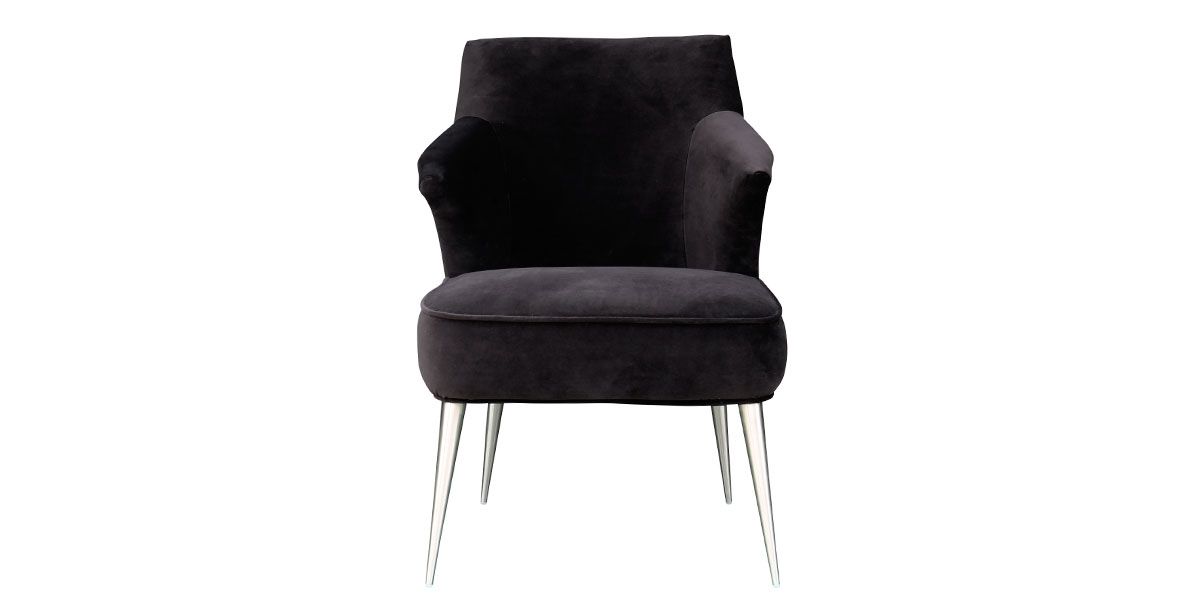 Fauteuil en velours KILIAN - Noir
