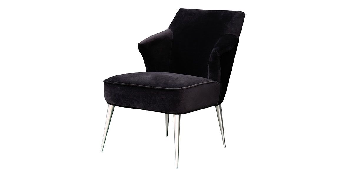 Fauteuil en velours KILIAN - Noir