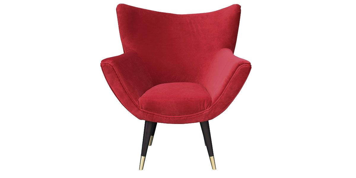 Fauteuil en velours BLOOM - Rouge