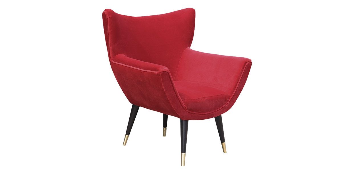 Fauteuil en velours BLOOM - Rouge