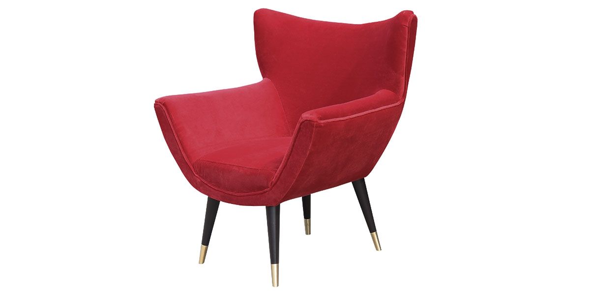 Fauteuil en velours BLOOM - Rouge