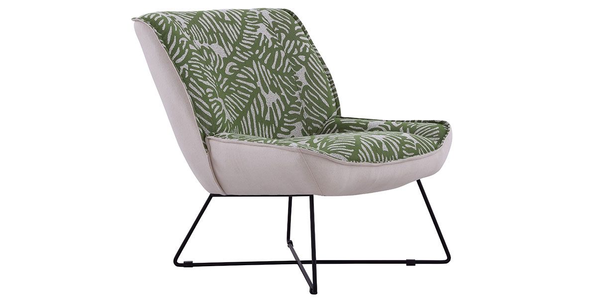 Fauteuil en tissu PALMER - Gris clair 