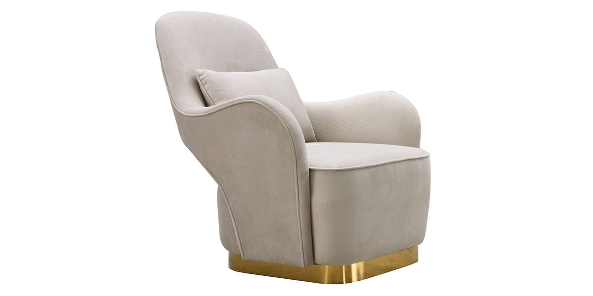 Fauteuil en velours MALINA - Beige
