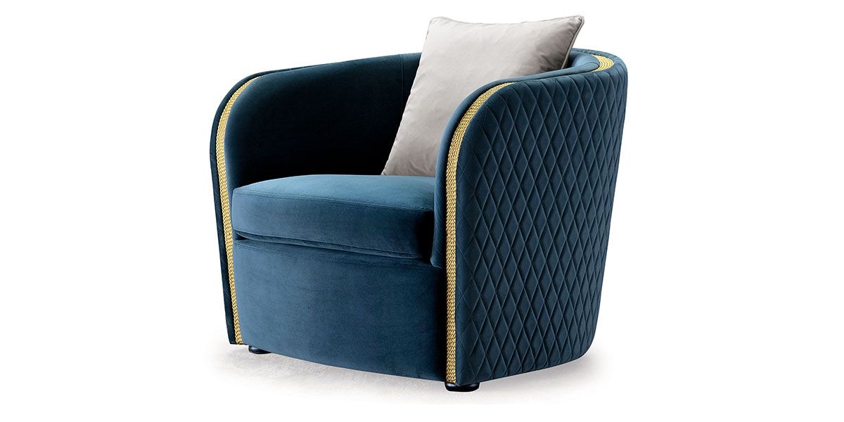 Fauteuil en velours FLORA - Vert