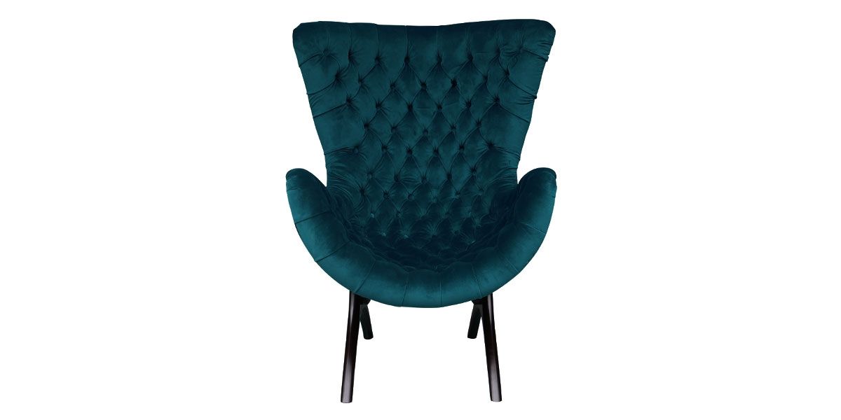Fauteuil en velours ANGELA - Bleu