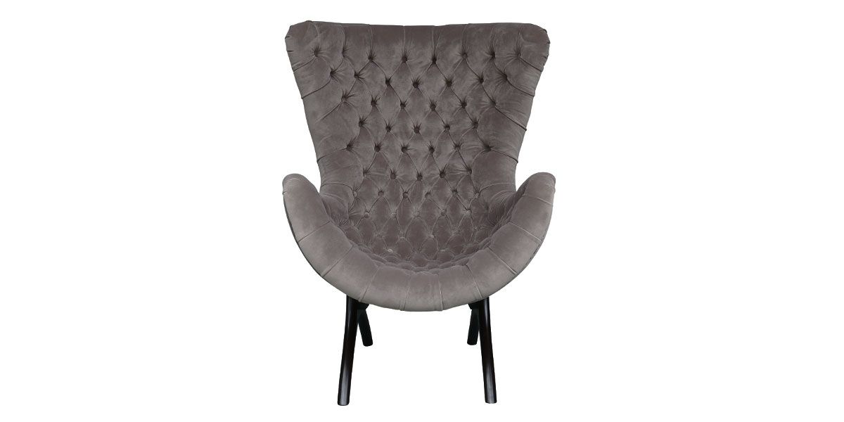Fauteuil en velours ANGELA - Gris