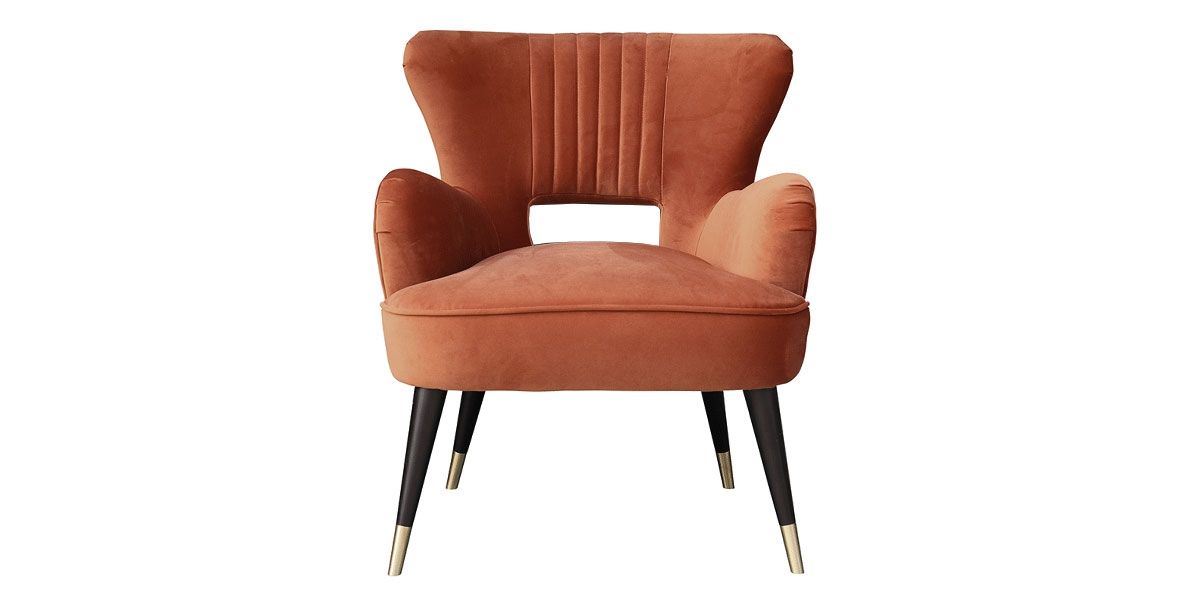 Fauteuil en velours JAK - Orange