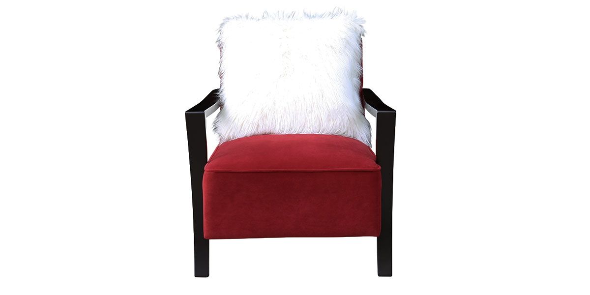 Fauteuil en velours ROMA - Rouge