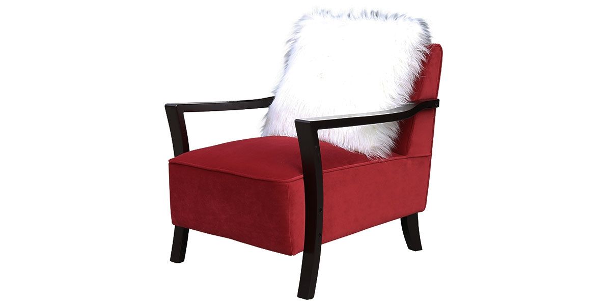 Fauteuil en velours ROMA - Rouge