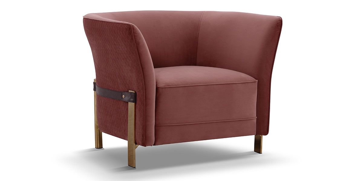 Fauteuil en velours SIERRA - Gris