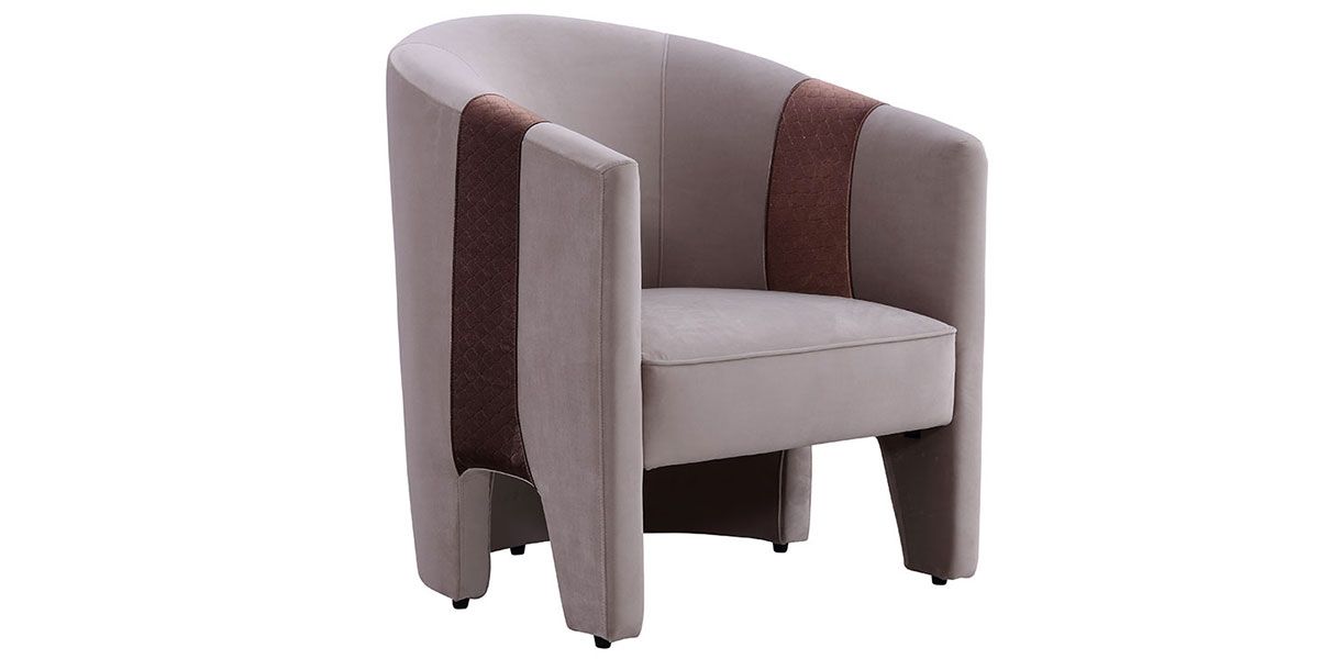 Fauteuil en velours TARA - Taupe