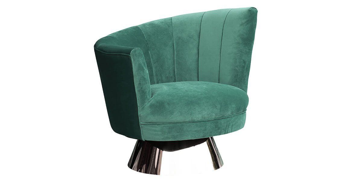 Fauteuil pivotant en velours côté gauche MIRO - Vert