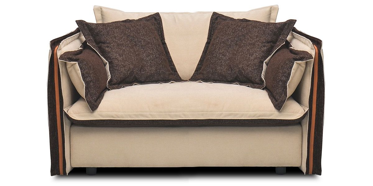 Fauteuil en tissu BURDY - Beige/Marron