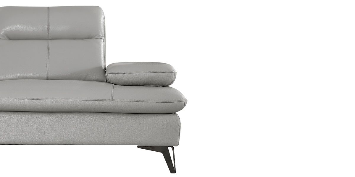 Canapé 3 places Cuir avec dossier avance-recul IRIS - Gris