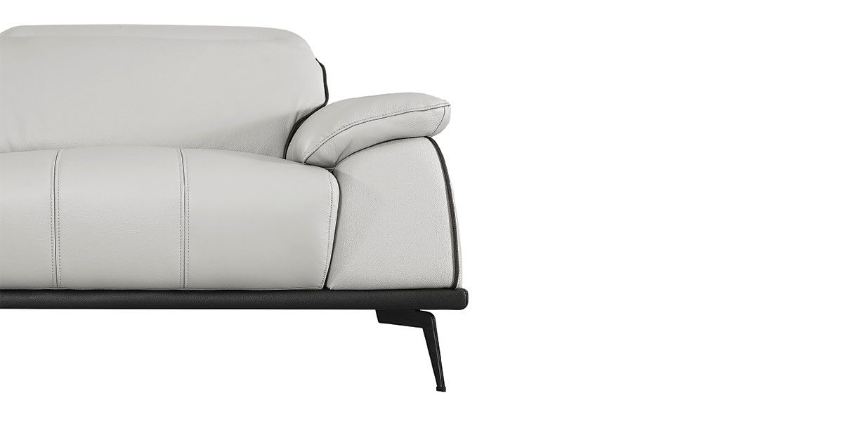 Fauteuil cuir Design ELLIE - Gris