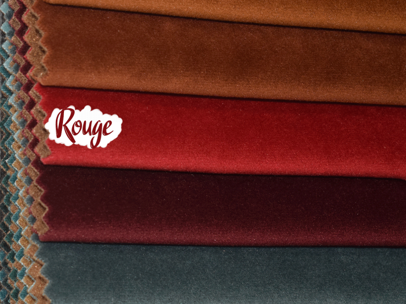 Fauteuil en velours ROMA - Rouge