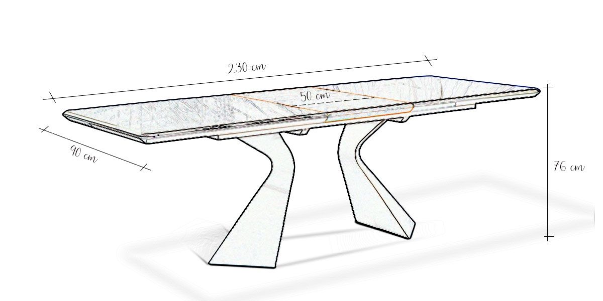 Table à manger extensible bois/laqué WEST - Noyer/Gris