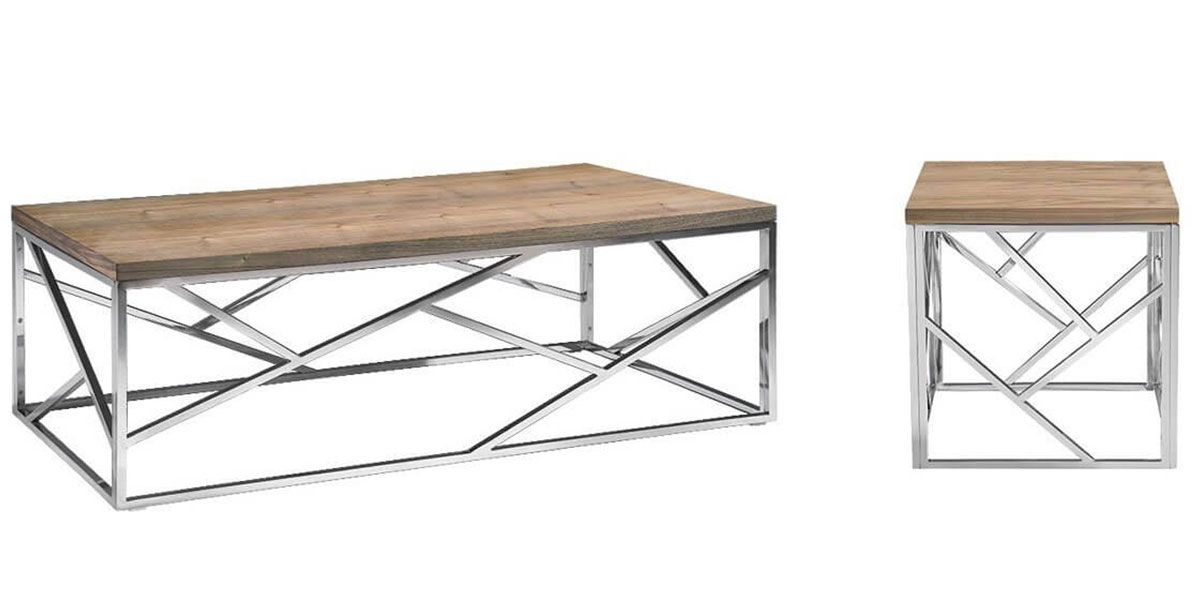 Table basse bois et acier SOAN - Frêne/Acier