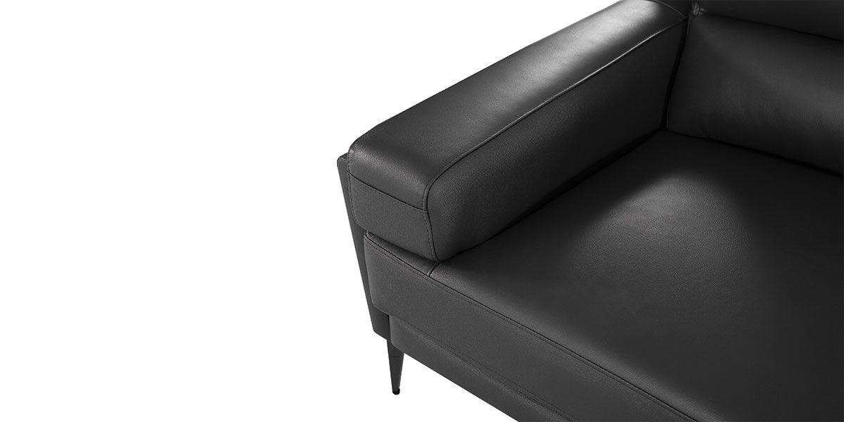 Fauteuil cuir Design MAYRON - Noir