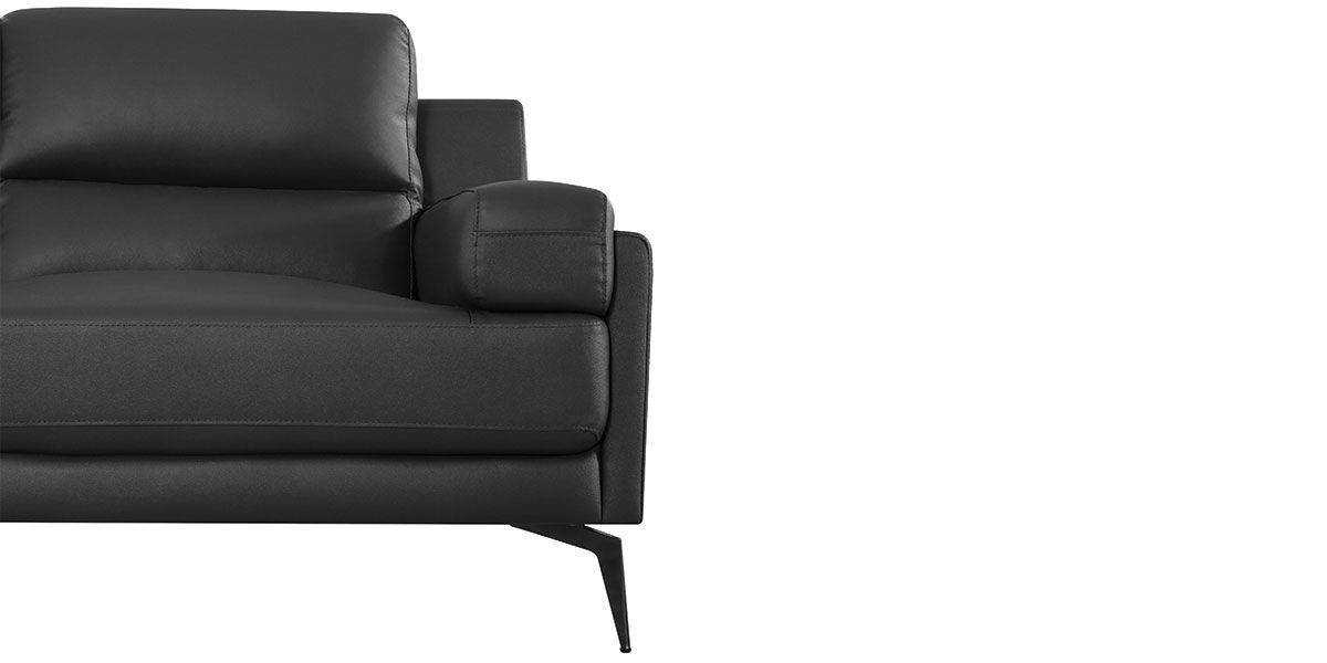 Fauteuil cuir Design MAYRON - Noir