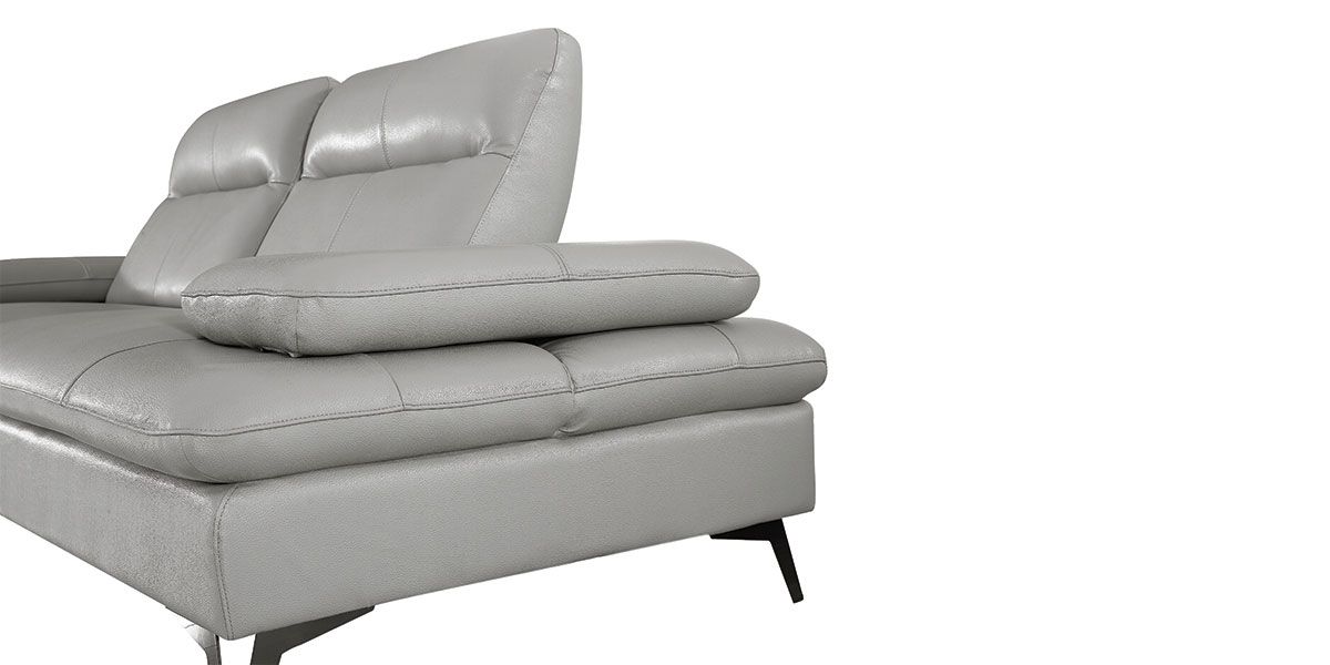 Canapé 3 places Cuir avec dossier avance-recul IRIS - Gris