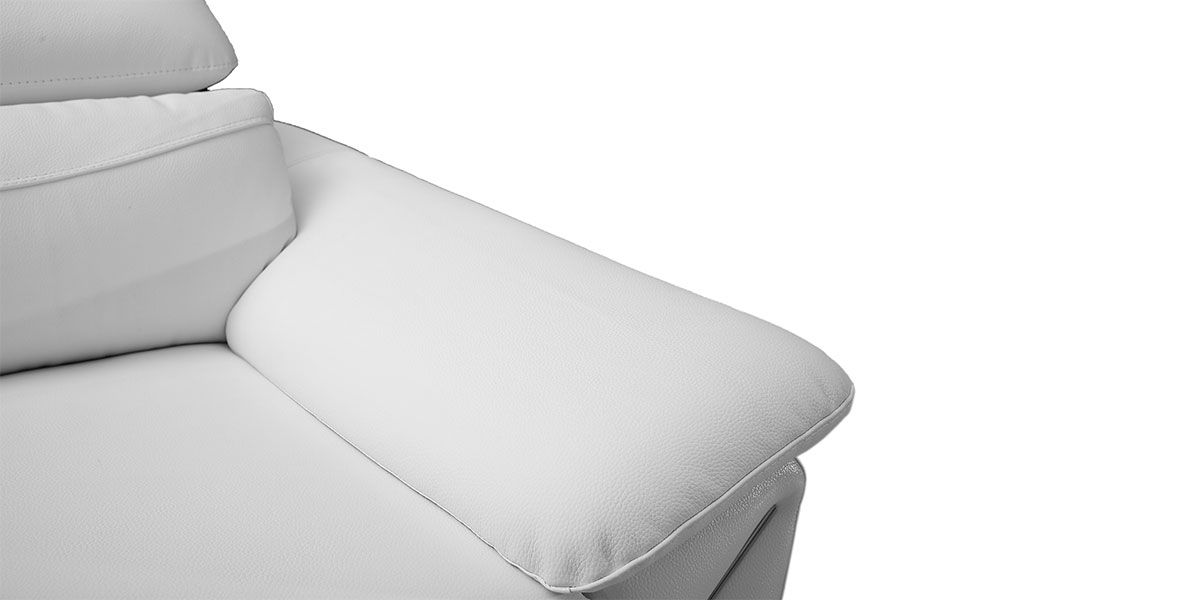 Fauteuil Design en cuir MILAN - Blanc