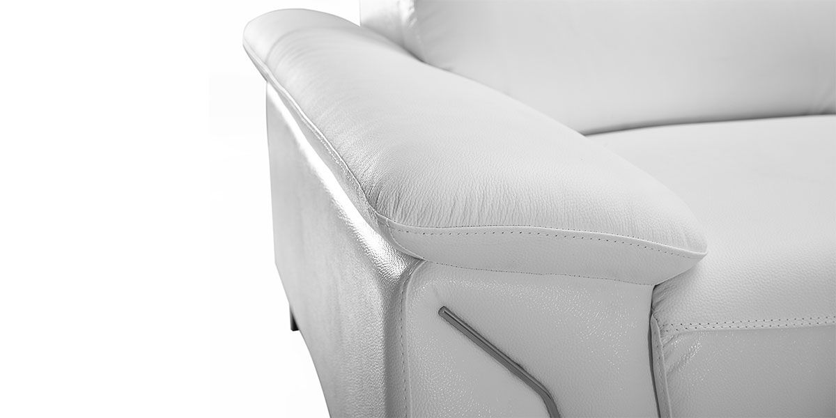 Fauteuil Design en cuir MILAN - Blanc