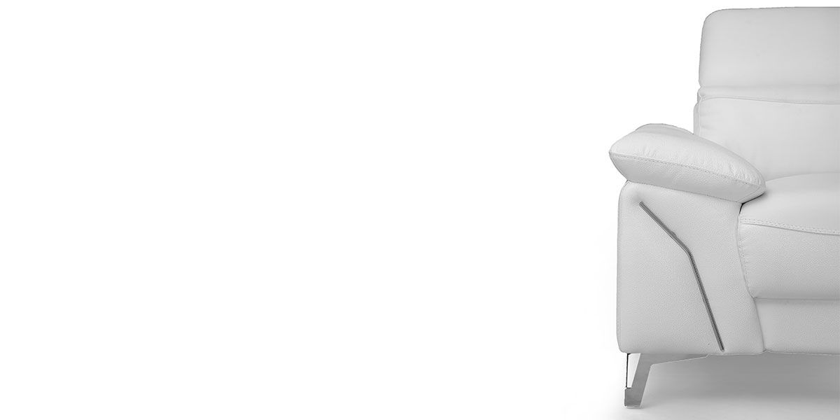 Fauteuil Design en cuir MILAN - Blanc