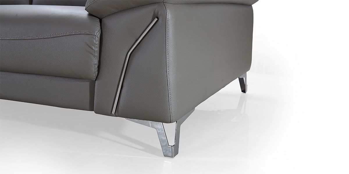 Fauteuil Design en cuir MILAN - Gris