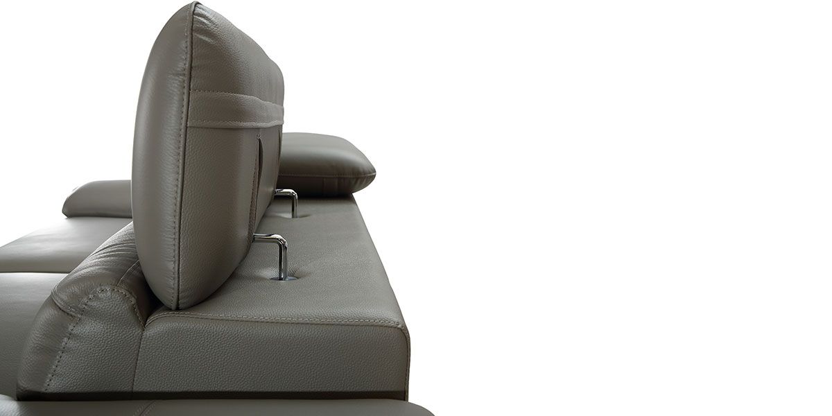 Fauteuil Design en cuir MILAN - Gris