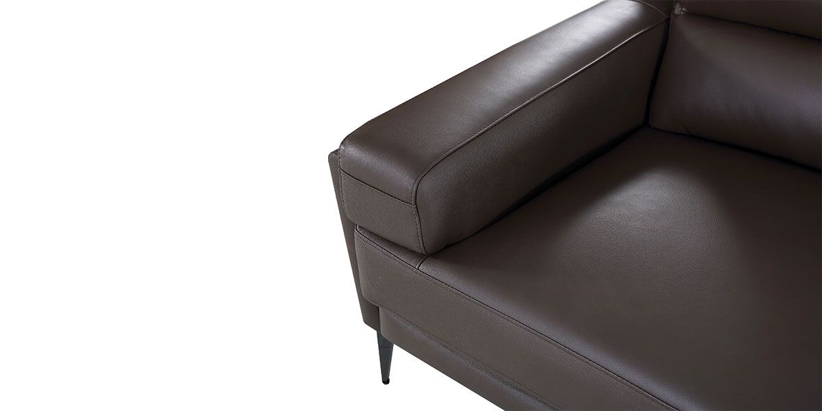 Fauteuil cuir Design MAYRON - Marron