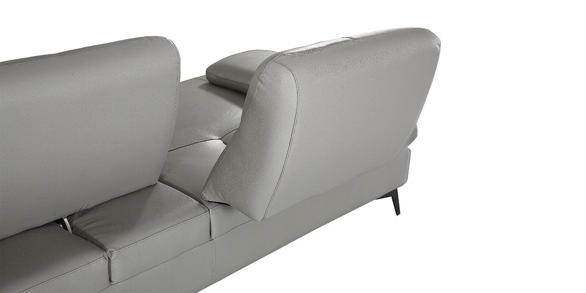 Canapé 2 places Cuir avec dossier avance-recul IRIS - Gris