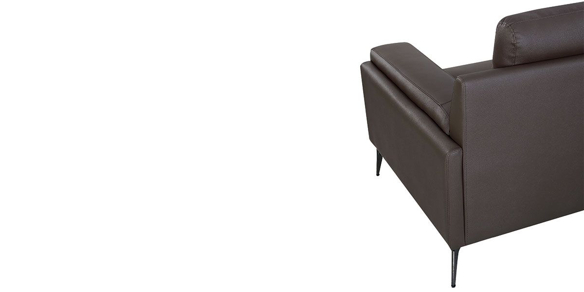 Fauteuil cuir Design MAYRON - Marron