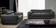 Fauteuil en cuir gris souris LIMA